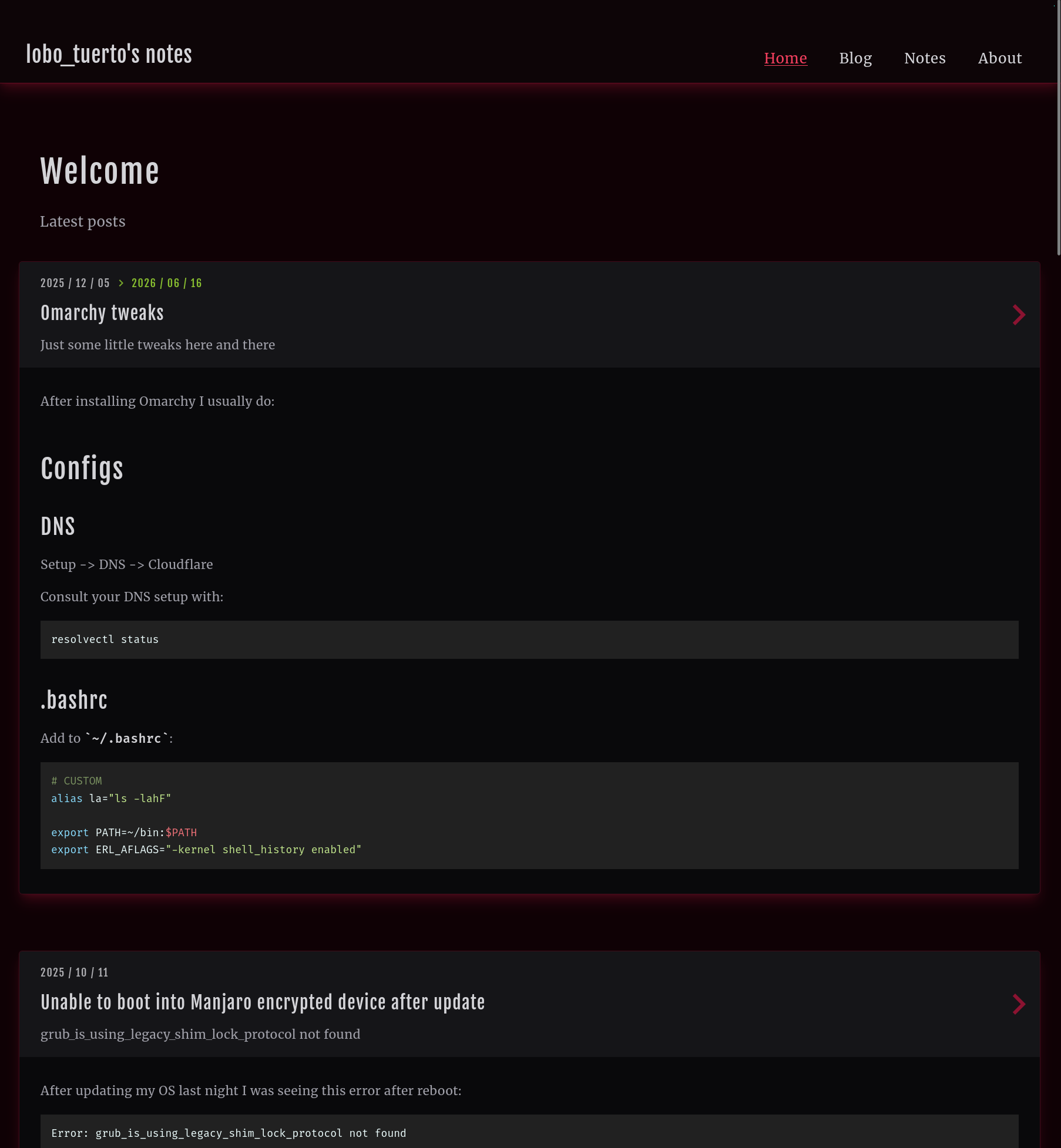 Previous site home page