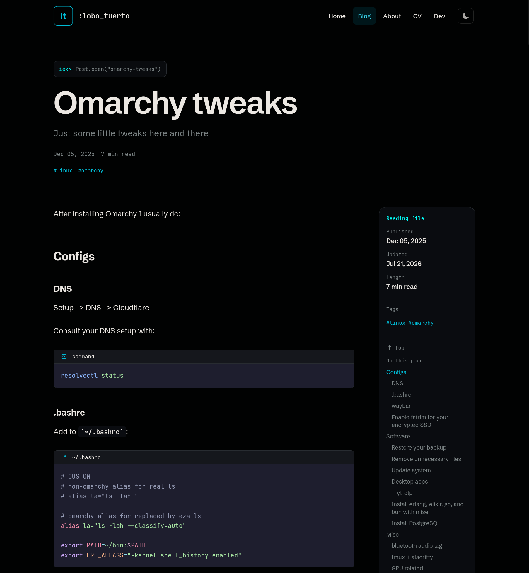 Current site post page