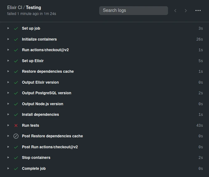 Tests fail